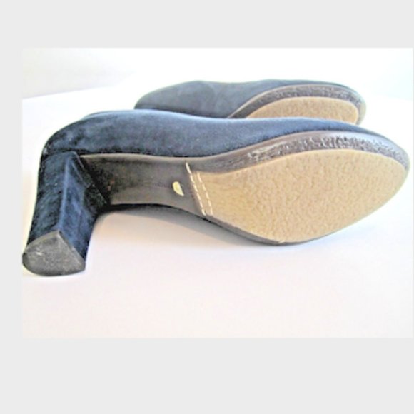 $295 Italy AQUATALIA 8 TINA navy BLUE suede HEELS PUMPS weatherproof shoes w/BOX - Picture 6 of 8